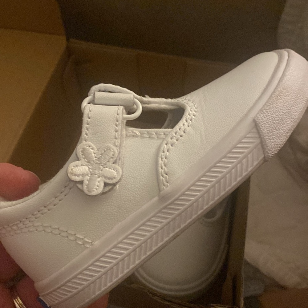 Keds Girls 5W Daphne White Leather Mary Jane’s